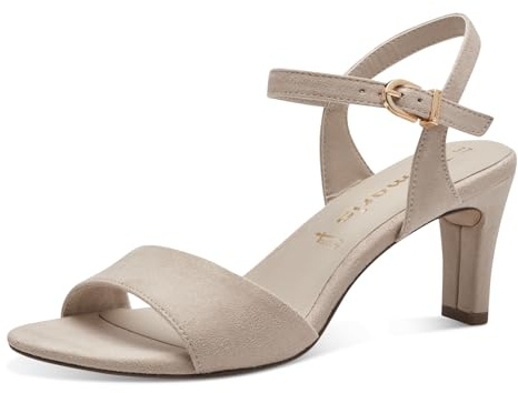 Tamaris Damen Sandalette mit Stilettoabsatz, beige, 36 EU