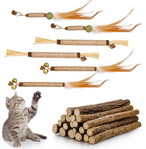 Halinuia Katzenminze Stick 21 Stück Matatabi Stick Katze Kaustangen Katzenminze Ameizpet Katzensticks Zur Zahnreinigung Katzen Zahnpflege Spielzeug Dental Kausticks Cat Chewing Toy