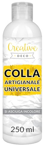 Creative Deco Universal PVA Children's Craft Glue 250 ml Craft Glue for Paper Wood Glass Liquid Adhesive Leather, Ceramic, Felt Glue Dries Clear Transparent Craft Glue Non-Toxic Quick Drying