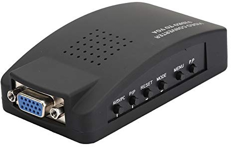 Ejoyous BNC till VGA-adapter, video till VGA-omvandlare 1080p videoljudomvandlare adapter S video till VGA adapter, för DVD PDP VCD-spelkonsol