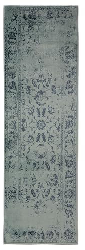 benuta Basic Teppich Suki - Türkis 80x240 cm - Kunstfaser - Läufer & im Style: Vintage, Orient Style - Pflegeleicht für Wohnzimmer Schlafzimmer