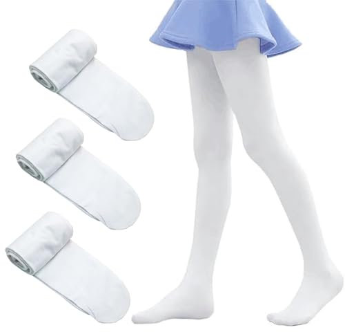 Lunaanda Ballettstrumpfhose Mädchen, 3 Paare,Elastisch Tanzstrumpfhose,Kinder Strumpfhose Balletkleidung Für Kinder Damen Und Mädchen,(80-105cm)
