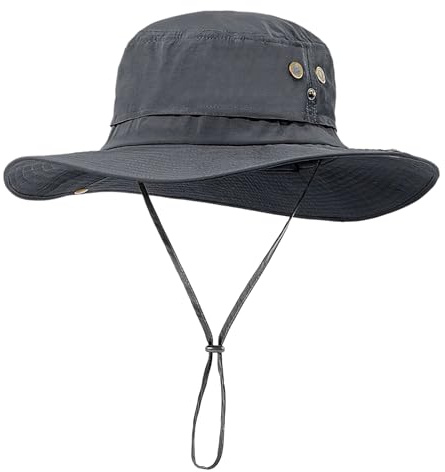 AYPOW Cappello da Pescatore Taglie Forti XL XXL per Uomo, Tesa Larga Leggero Traspirante UV Cappelli da Sole Estiva, UPF50+ Impermeabile Asciugatura Rapida Pieghevole Bucket Hat Boonie Cappello Safari