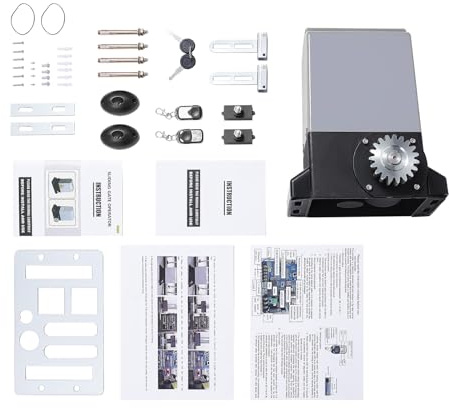 awolsrgiop Attuatore scorrevole 750 W 1800 kg per porta del garage, con 2 telecomandi, 2 chiavi di sblocco, funzione di chiusura automatica