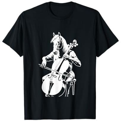 Cheval Jouant du Violoncelle Musique Amoureux T-Shirt