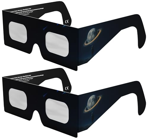 Absolute Eclipse Occhiali Eclissi Solare Certificati ISO 12312-2 CE | Stranded | Occhiali per Vedere Eclissi 12 Agosto 2026 | Adulti e Bambini | Confezione da 2 | Produttore Europeo