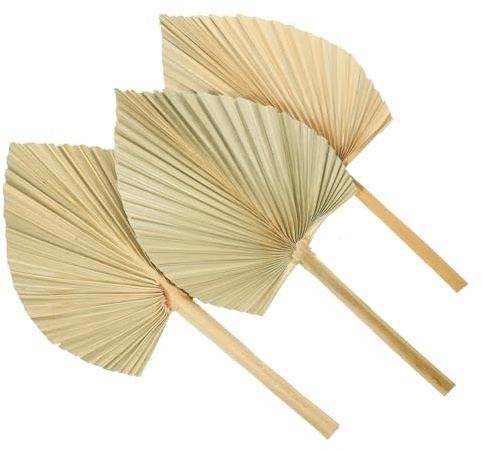 SAFIGLE 3 Piezas De Hojas De Palma Secas Naturales Decorativas, Abanicos De Palma Grandes, Material Artesanal para Decoración De Pared, Eventos, Bodas y Fotografía