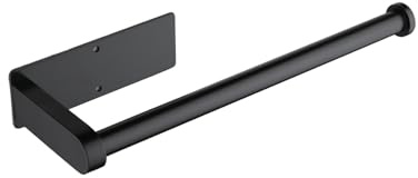 Paper Towel Holder - Under Cabinet Paper Towel Holder for Kitchen, Adhesive Paper Towel Roll Rack for Bathroom Towel, Wall Mounted Matte Black Paper Towel Rack, SUS304 Stainless Steel (black)