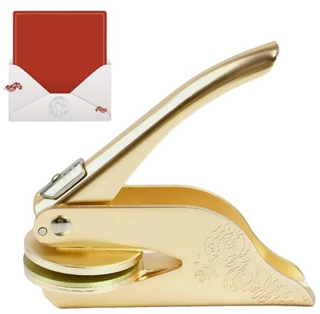 Tktouci Timbre de gaufrage, gaufreur de timbre de livre - Embosseur de bibliothèque en métal - Tampon de sceau pour livres, cartes de visite, papier, tampon de gaufrage à main pour journaux de