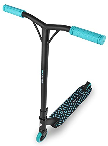 SOKE Evo Stunt Scooter für Extreme Skateparkfahrten – ABEC-9 Carbonlager aus verchromtem Stahl – PU-Räder 88A – Y-Bar-Lenker mit TPR-Griffen – Aluminium-Deck schwarz
