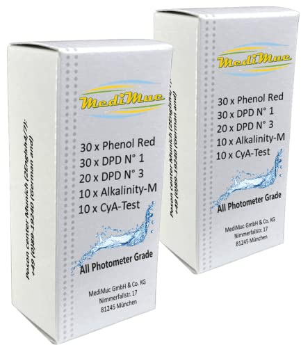 MediMuc Refill Pack med 200 testtabletter för PoolLAB och andra handfotfotometrar – Original PoolLAB-reagenser – 200 stycken