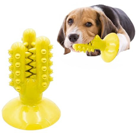 Smart Pet Chew Toy - Clever Cactus Design, Dental Care, Oral Hygiene, Exercise, Fun Distraction, Slow Chew Training, Toothbrush, Treats, Easy Clean, Durable Suction, Pet friendly Colours, Dogs & Cats