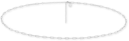 Chaîne Abdominale en Argent - Réglable (78-93 cm) I Corporelle Imperméable et Hypoallergénique pour Femmes