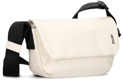 Zwei Unisex Umhängetasche Cargo CA40 kleine wasserfeste Tasche 1 Liter aus leichtem Hydroflex, Schlüsselband, verstellbarer Gurt, sportliche Crossbody-Bag für Damen Herren & Teenager (off-white)