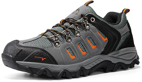 NORTIV 8 Chaussures de randonnée imperméables pour hommes en cuir à tige basse, chaussures de marche pour hommes, baskets de sport et d'extérieur, adaptées à l'escalade, larges, pour la randonnée et