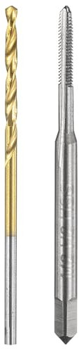 QUARKZMAN Set di maschi filettate, M2 x 0,4 metriche per flauti dritti e punte elicoidali da 1,6 mm, non rivestite/rivestito in titanio HSS 6542