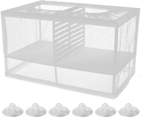 Incubadora y colador para acuario, caja de reproducción para peces con separación extraíble, red de malla fina, auto-Flote, con 6 ventosas, ideal para acuarios y protección de Alevi