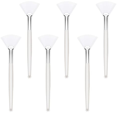 Face Mask Brushes - ShiningUU 6 Pcs Soft Fan Shape Applicators for Clay/Mud Masks | Facial Brush Cosmetic Applying Tools for Peel, Sleeping Mask | UK Beauty Tools