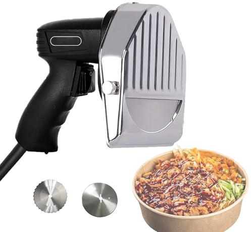 SgyGlyn Cuchillo eléctrico para shawarma, Cuchillo Profesional para Kebab Turco de 80 W, Cortador de giroscopio Comercial de Acero Inoxidable, con 2 Cuchillas y Grosor Ajustable de 0 a 8 mm Wired