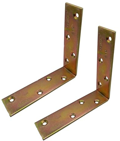 HAFD Heavy Duty Steel Angle Brackets 150mm x 40mm, 90 Degree Metal Corner L Brackets for Shelves, Furniture and Wall Support, Structural Fixing Brackets, 8mm Thick Zinc Plated Steel, Pack of 2