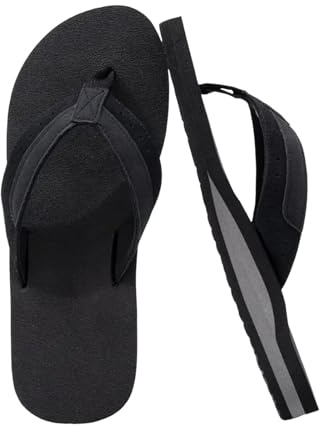 Generisch Scarpe da uomo con supporto per l'arco del piede, comodo cuscino per camminare, separatore per le dita dei piedi, per interni ed esterni scarpe da uomo 51, Nero , 44 EU