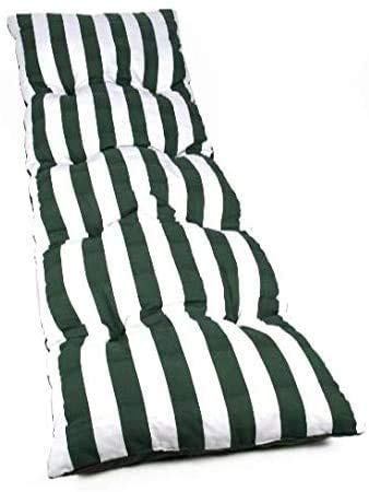 Dabuty Online, S.L. Pack de 2 Cojines de Tumbona Acolchada de Rayas 180 x 55 X 8 cm Colchón Texturas Colchoneta Tumbona (Verde)