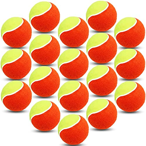 FINGER TEN Kids Tennis Balls Soft Low Practice (18 Pack in Orange)