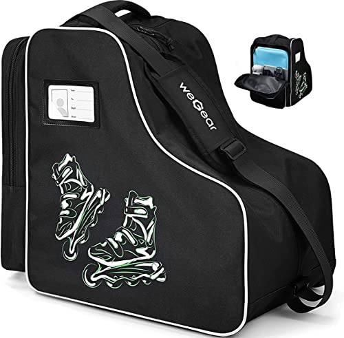 CELLGEAR Roller Skate Bag,Waterproof Ice Skate Bag Inline Skate Bag with Adjustable Shoulder Strap for Kids and Adults (black)