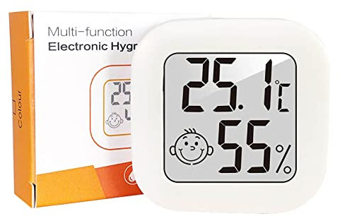Lot Thermomètre Intérieur,LCD Mini Digital Thermometre Hygrometre Interieur, Haute Précision Petit Thermomètre d'intérieur Exterieur Mural Pour Maison, Chambre Bébé, Culture and Cave (1)