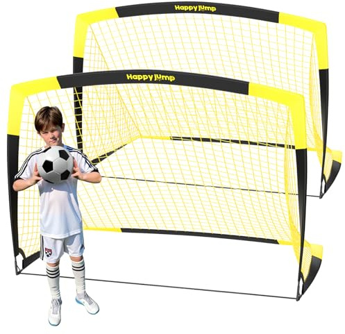 Happy Jump 7x5 FT & 5x3.6 FT Portable Soccer Goal for Youth Players Ages 6–14, Large-Frame Design Built for Long-Term Development, Easy Setup for Backyard, Park or School Training