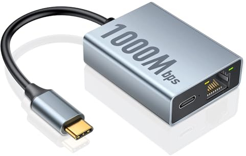 1000 Mbps Ethernet-adapter för Chromecast med Google TV, USB typ C till RJ45 Gigabit Ethernet-adapter kompatibel med Chromecast med Google TV HD/4K, bärbar dator och surfplatta med typ C-port