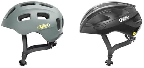 ABUS Fahrradhelm Youn-I 2.0 - mit Licht für Kinder, Jugendliche und Junge Erwachsene & Rennradhelm Macator - Sportiver Fahrradhelm für Einsteiger