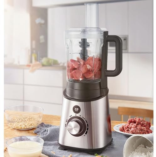 800W Household Stainless Steel Electric Food Chopper - Powder Grinding/Meat Grinding Machine, Wet and Dry Multi-Purpose Grinder for Meat, Spices, Grains, Juice