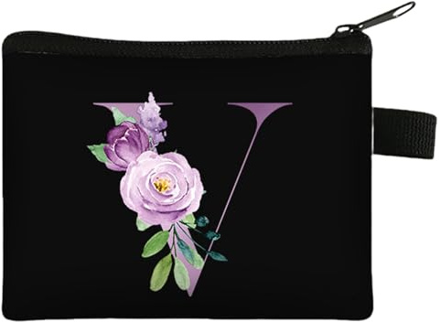 FAVORTALK Womens Purse Small Purses for Girls with Zip Initial Coin Bags Portable Coin Change Holder Mini Coin Pouch for Girls Boys Black Soft Fabric Change Pocket for Keys Lipstick for Ladies - 43424