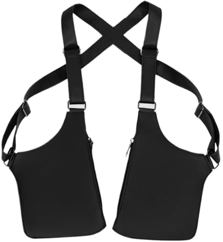 Sac Antivol Pour Hommes - Portefeuille Avec Sangle Sous Les Bras | Sac Étui De Téléphone Réglable | Harnais Antivol En Cuir PU Pour Hommes | Sac À Double Bandoulière | Étui Portefeuille Avec Sangle