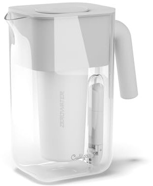 Culligan with ZeroWater Technology 2.4-L Water Filter Jug – Includes 5-Stage Advanced Water Filter, IAPMO Certified to Reduce Lead, Total PFAS (Forever Chemicals), Mercury, Fluoride, and Chlorine