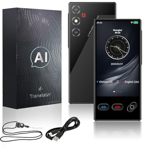 Dispositivo traductor de idiomas AI, dispositivo traductor en tiempo real 2025, traductor instantáneo con 148 idiomas/chatGPT/traductor de fotos para negocios, aprendizaje, viajes