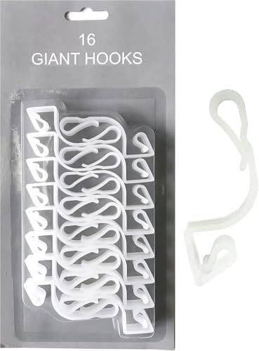 UKDeals Direct® 16Pcs Giant Christmas Gutter Hooks Weatherproof Plastic for Hanging Outdoor Christmas String Lights, Fairy Lights or Rope Lights Gutter Clips - (Clear)