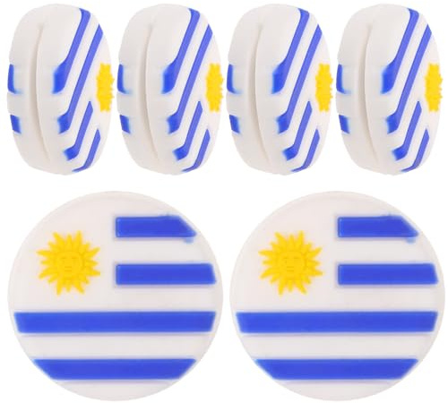 BCOATH Set da 6 Smorzatori di Vibrazioni per Racchette da Tennis in Silicone Design Bandiera Uruguay Ammortizzatori Antivibrazione Leggeri e Portatili Accessori per Controllo e Comfort