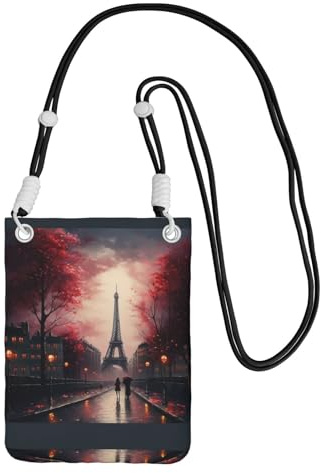 BOXILTD Marmormönster, telefonväska, crossbody-väska med justerbar rem för daglig användning och pendling, järntorn, en storlek