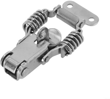 Verrou à bascule à double ressort en acier inoxydable robuste pour une fixation sûre sur les boîtes à outils et boîtes en bois (avec trous)