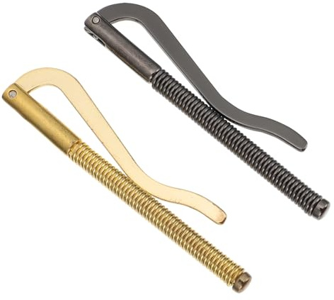jojofuny Pince à Billets Métallique pour Portefeuille, 2 Pièces en Fer | Design Classique et Simple, Résistant à Corrosion Rayures, pour Organiser L'Argenté