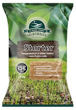Il Paese Verde – Starter 5kg 125mq - Concime Radicante per Prato e Giardino – Fertilizzante per Crescita delle Radici e Prato Vigoroso e Sano, Ideale per Nuovi Prati e Risemina di Prati Esistenti