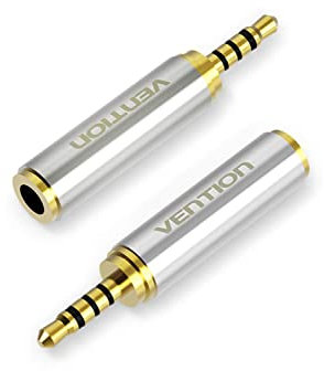 VENTION Convertitore adattatore audio da 3,5 mm femmina a 2,5 mm maschio, qualità premium, cuffie auricolari da 2,5 mm a 3,5 mm, jack stereo o mono a 3 anelli (2 pezzi)