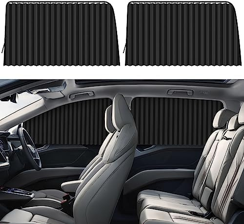 ZATOOTO Side Window Sunshades Car Curtains, Baby Blue Sun Shade (2 Pack) Magnetic Protects Your Baby And Older From The Sun 29.1*18.8 magnet black