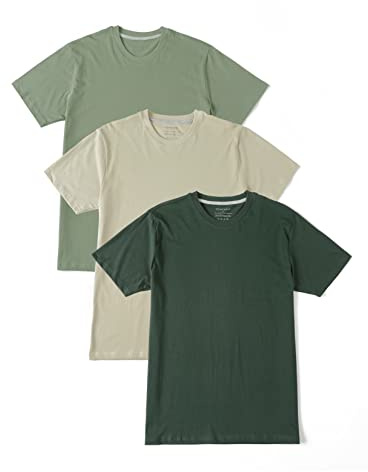 Comfneat Men's 3-Pack Lightweight Cotton T-Shirts, Multicolor, S