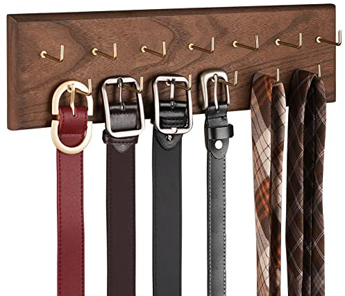 Creproly Belt Organizer, Wall Mounted Hanger for Closet, Brown