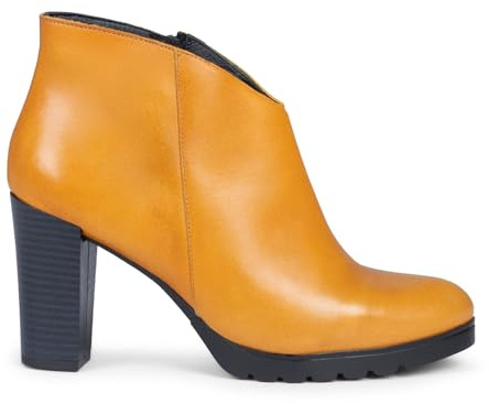 miMaO Classic - Botines de Mujer con tacón Alto, Mostaza EU 37
