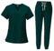 LOVIVER Frauen Uniform Scrubs Set Krankenschwester Top Hosen Female Scrub Set Kleidung Arbeitskleidung, Dunkelgrün, m