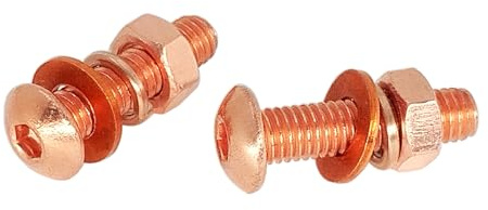 Foyoram M8x50mm Viti in Rame Pura Testa Cilindrica Piatta con Disco Esagonale Interno, Rondelle a Molla, Dadi 2 Settimane T2 Rame Viti Esagonali a Testa Bombata con Rondelle, Dadi Esagonali 2